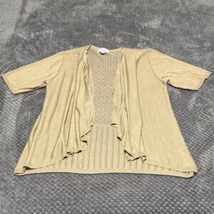 ELLE Women’s Short Sleeves Open-Front Cardigan Sweater - Size L